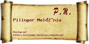 Pilinger Melánia névjegykártya